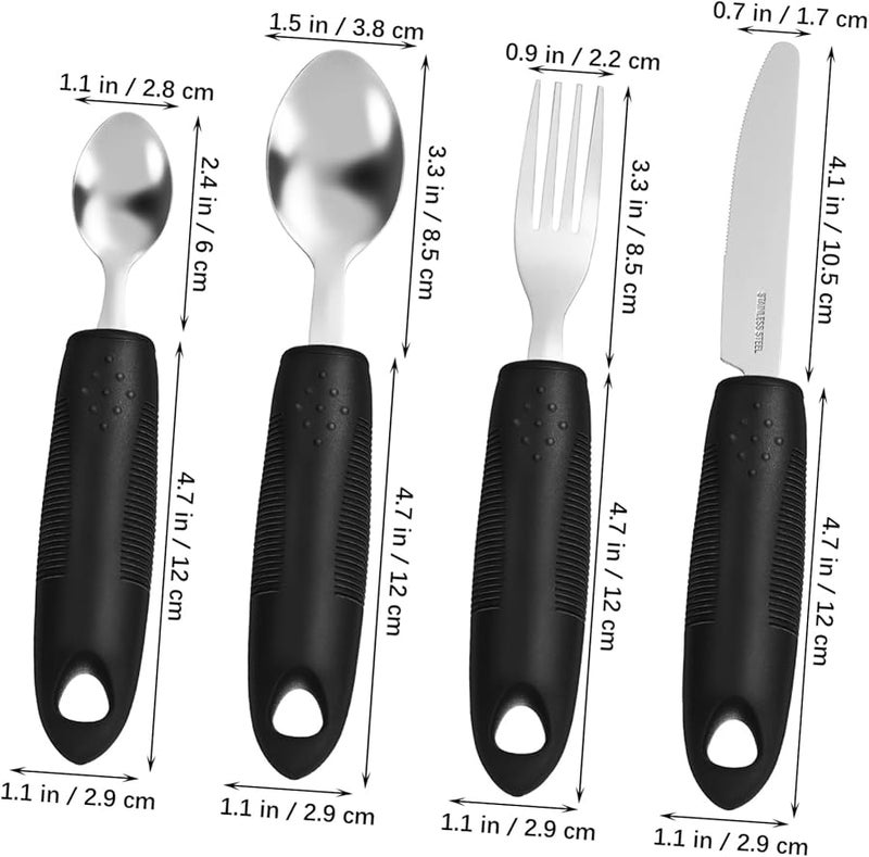 Weighted Stainless Steel Eating Utensils For Elderly Tremor Reduction - Image 2